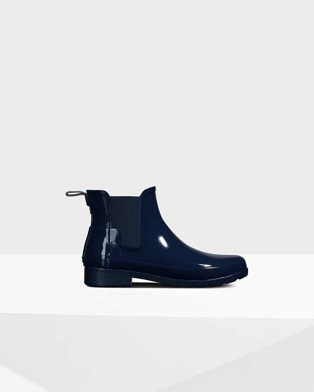 Botas Chelsea Mujer - Hunter Refined Gloss Slim Fit Azul Marino - AOIHWY-406 - Azul Marino